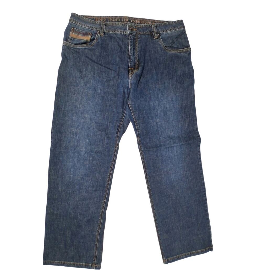 prAna Axium Mens Mid Rise Zip Up Dark Wash Straight Leg Jeans Blue Size 36X30